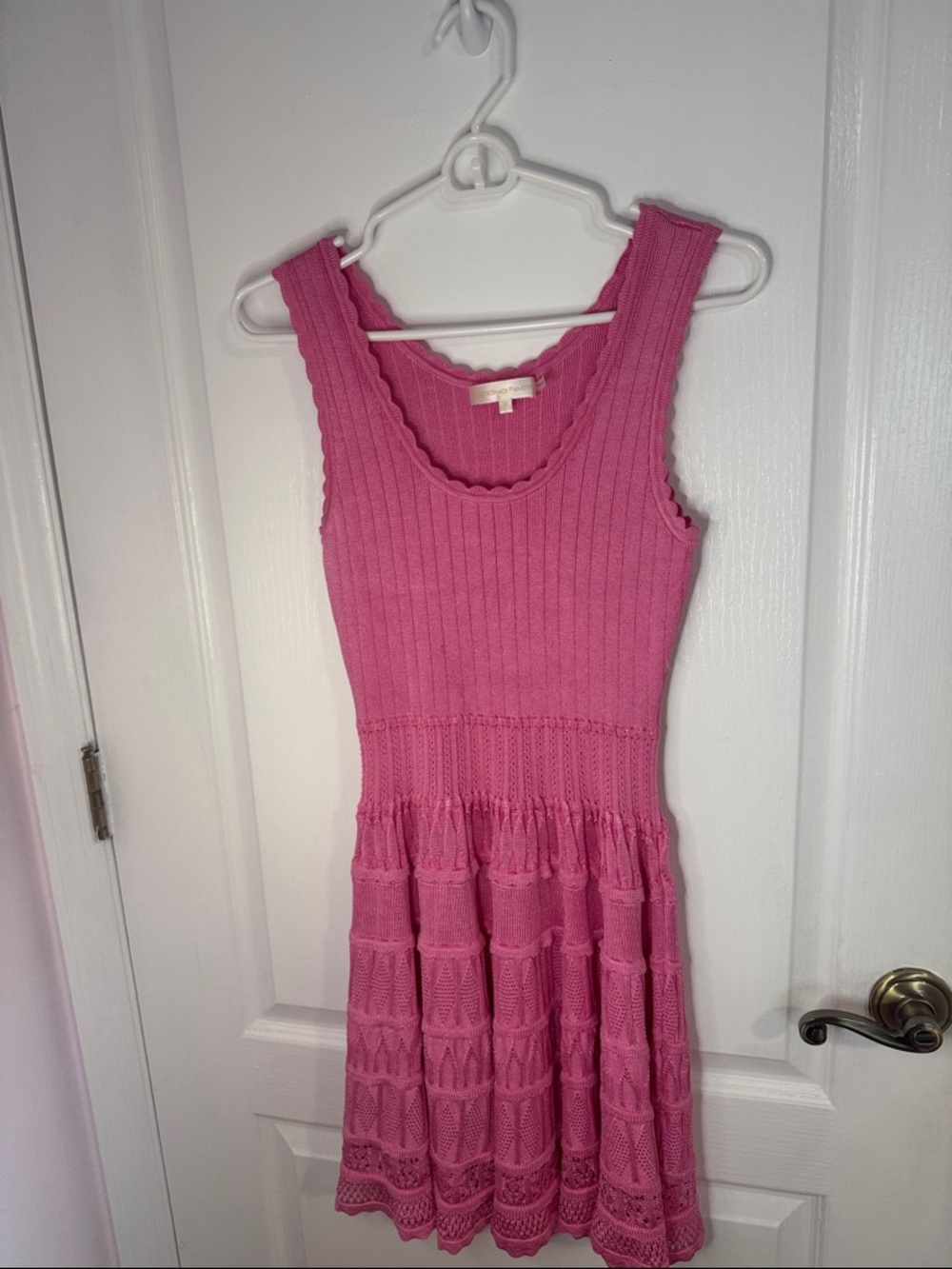 LoveShackFancy Pink Knit Sleeveless Sundress small